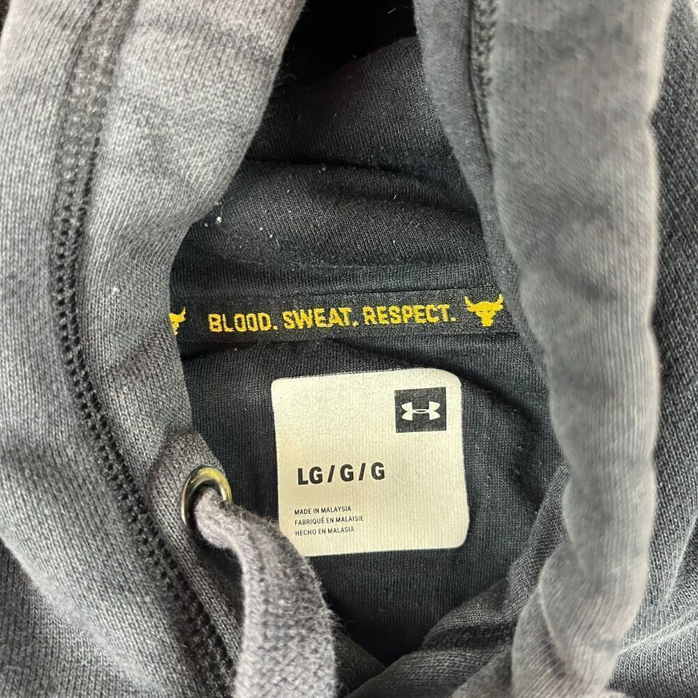 Under Armour Project Rock Hoodie Sweatshirt Men's L Black Pullover Athleisure* - Picture 5 of 13